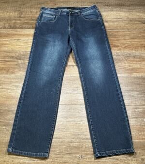 Ethanol Men’s Jeans 34x32 Straight Leg Stretch Dark Wash Denim 5 Pocket